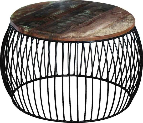 VidaXL Konferenční stolek kulatý masivní recyklované dřevo 68 x 37 cm [243300]