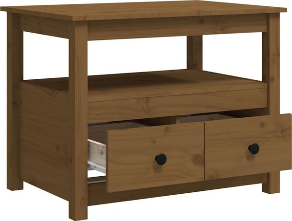 VidaXL Konferenční stolek 71 x 49 x 55 cm masivní borové dřevo [820939] Barva: Šedá