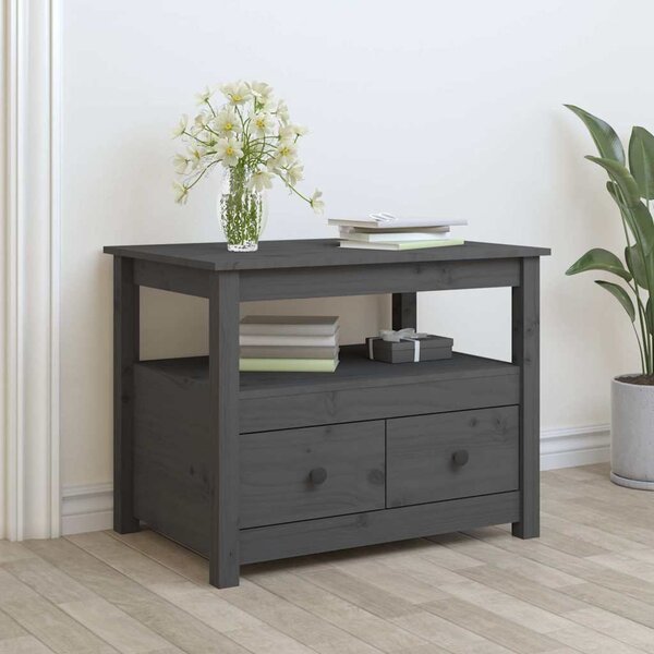 VidaXL Konferenční stolek 71 x 49 x 55 cm masivní borové dřevo [820939] Barva: Šedá