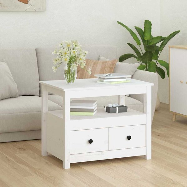 VidaXL Konferenční stolek 71 x 49 x 55 cm masivní borové dřevo [820939] Barva: Šedá