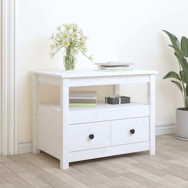VidaXL Konferenční stolek 71 x 49 x 55 cm masivní borové dřevo [820939] Barva: Šedá