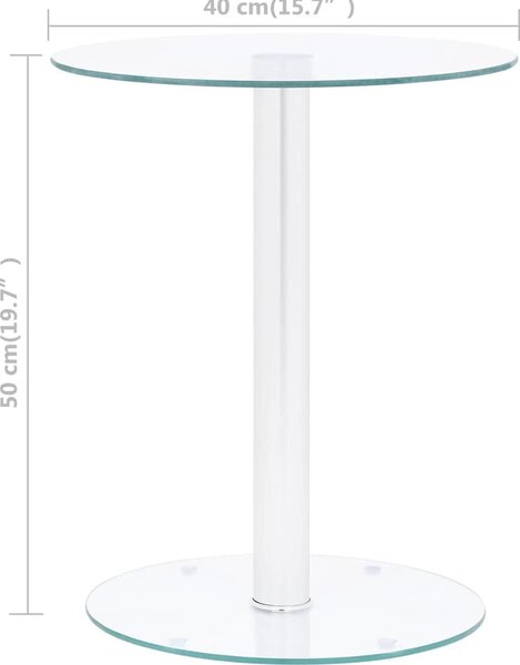 VidaXL Konferenční stolek 40 cm tvrzené sklo [322781] Barva: transparentní
