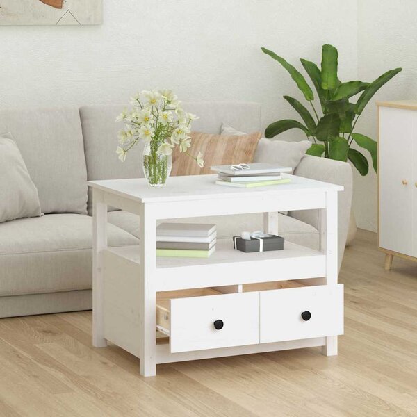 VidaXL Konferenční stolek 71 x 49 x 55 cm masivní borové dřevo [820939] Barva: Šedá