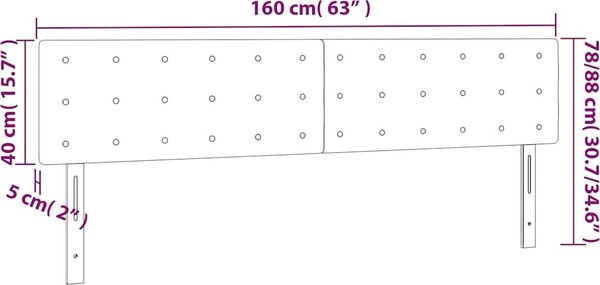 VidaXL Čelo postele 2 ks 80 x 5 x 78/88 cm umělá kůže [346487] Barva: Bílá