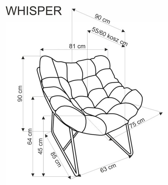 Halmar Křeslo WHISPER černé/přírodní
