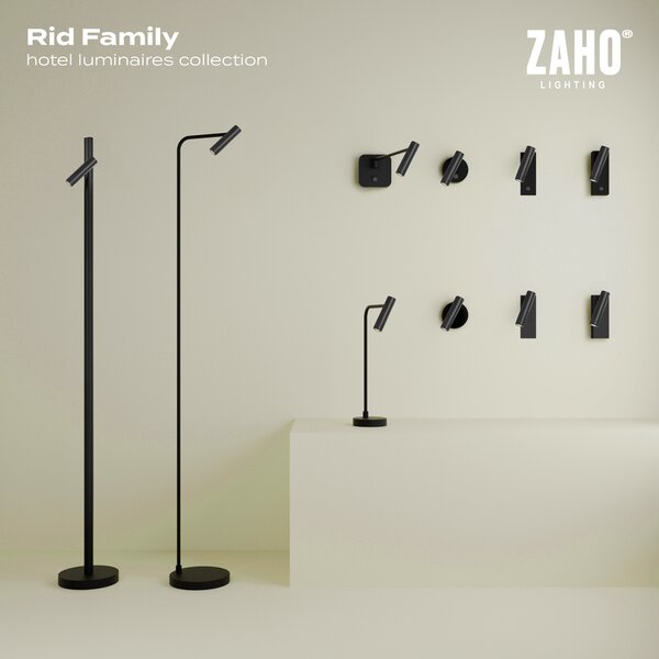 ZAHO Stojací LED lampa RID FL1, 6W, v. 1500 mm, 55° Barva: Bílá, Teplota světla: 3000K - teplá bílá, Stmívání, řízení: ON/OFF (bez stmívání)
