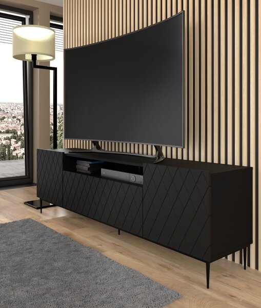 BIM TV stolek Diuna 193 cm, černý mat + černá