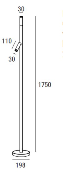 ZAHO Stojací LED lampa BERO FL, 2x6W, v. 1750 mm, 55° Barva: Bílá, Teplota světla: 3000K - teplá bílá