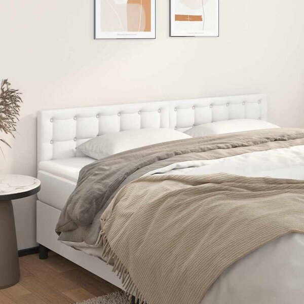 VidaXL Čelo postele 2 ks 80 x 5 x 78/88 cm umělá kůže [346487] Barva: Bílá