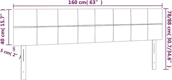 VidaXL Čela postele 160x5x78/88 cm látka [346064] Barva: tmavě hnědá