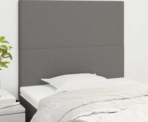 VidaXL Čelo postele 90x5x118/128 cm látkové [3116041] Barva: Tmavě šedá