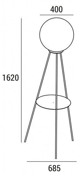 ZAHO Stojací lampa JAGO, 1xE27, v. 1620 mm Barva: Bílá