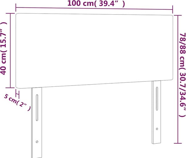 VidaXL Čelo postele s LED 100x5x78/88 cm textil [3121329] Barva: Modrá