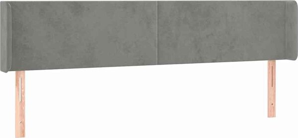 VidaXL Čelo postele s LED 163 x 16 x 78/88 cm samet [3123014] Barva: Tmavě šedá