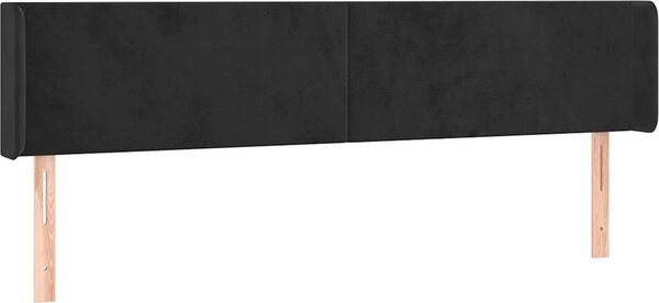 VidaXL Čelo postele s LED 163 x 16 x 78/88 cm samet [3123014] Barva: Tmavě šedá