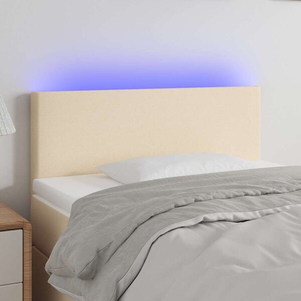 VidaXL Čelo postele s LED 100x5x78/88 cm textil [3121329] Barva: Modrá