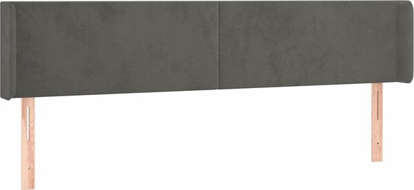 VidaXL Čelo postele s LED 163 x 16 x 78/88 cm samet [3123014] Barva: Tmavě šedá