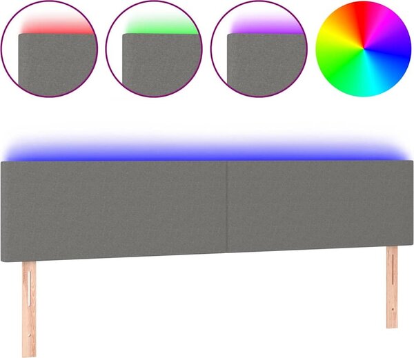 VidaXL Čelo postele s LED 200x5x78/88 cm textil [3121355] Barva: Modrá