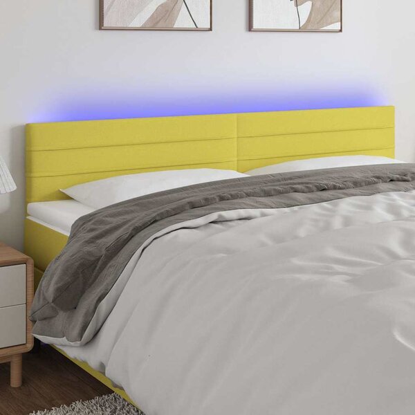 VidaXL Čelo postele s LED 200x5x78/88 cm textil [3121776] Barva: taupe