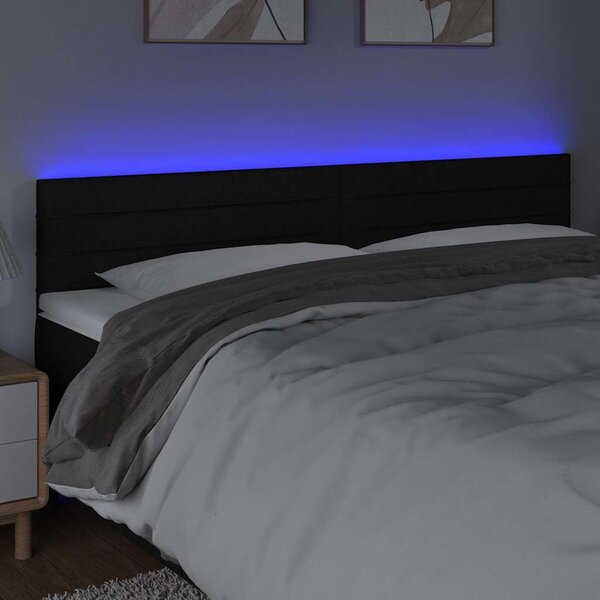 VidaXL Čelo postele s LED 200x5x78/88 cm textil [3121776] Barva: taupe