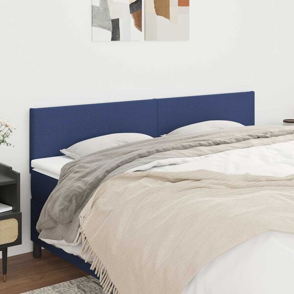 VidaXL Čelo postele 2 ks 100x5x78/88 cm textil [345850] Barva: Modrá