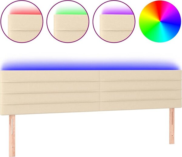 VidaXL Čelo postele s LED 200x5x78/88 cm textil [3121776] Barva: taupe