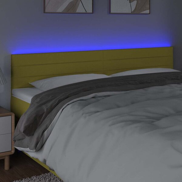 VidaXL Čelo postele s LED 200x5x78/88 cm textil [3121776] Barva: taupe