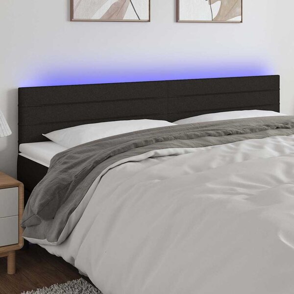 VidaXL Čelo postele s LED 200x5x78/88 cm textil [3121776] Barva: taupe