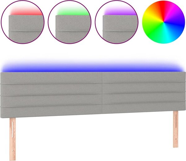 VidaXL Čelo postele s LED 200x5x78/88 cm textil [3121776] Barva: taupe