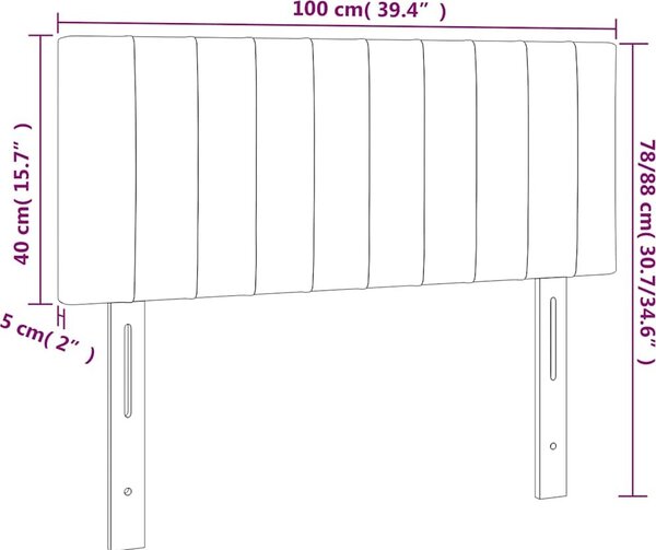 VidaXL Čelo postele 100x5x78/88 cm samet [346238] Barva: Černá