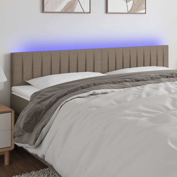 VidaXL Čelo postele s LED textil [3122653] Barva: taupe, Velikost: 180 x 5 x 78/88 cm