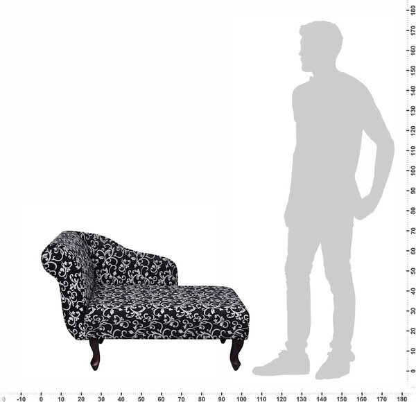 VidaXL Lenoška černobílá textil [242403]