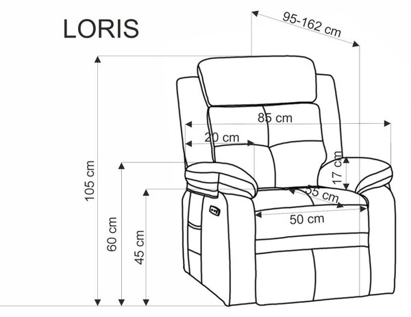 Halmar Relaxační křeslo LORIS šedé