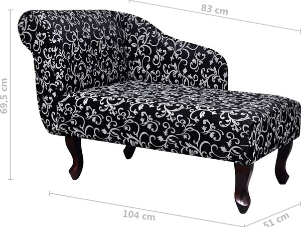 VidaXL Lenoška černobílá textil [242403]