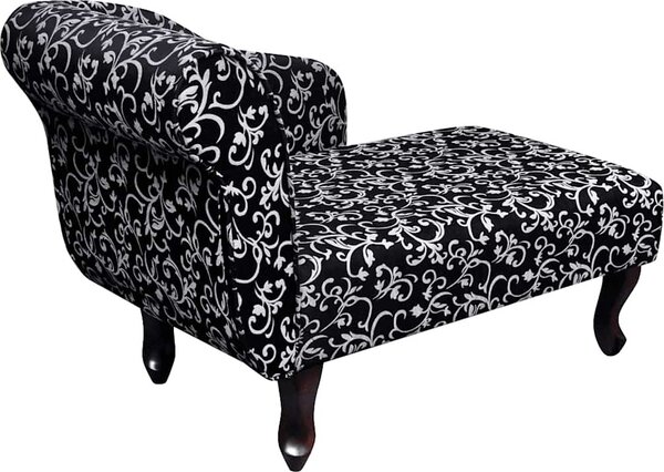 VidaXL Lenoška černobílá textil [242403]
