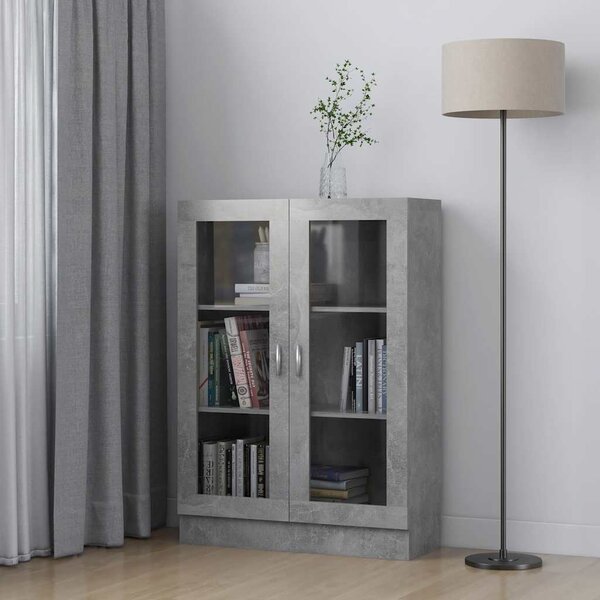 VidaXL Vitrína 82,5 x 30,5 x 115 cm kompozitní dřevo [802755] Barva: Betonová šedá