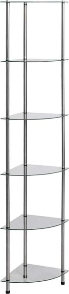 VidaXL 6patrová police 30 x 30 x 160 cm tvrzené sklo [249517] Barva: transparentní