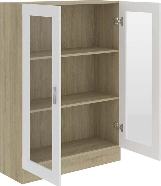 VidaXL Vitrína 82,5 x 30,5 x 115 cm kompozitní dřevo [802755] Barva: Betonová šedá