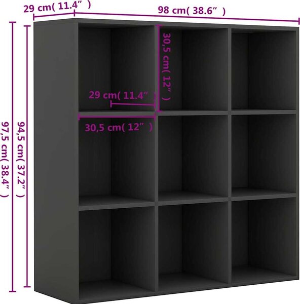 VidaXL Knihovna 98x29x97,5 cm kompozitní dřevo [801129] Barva: kouřový dub