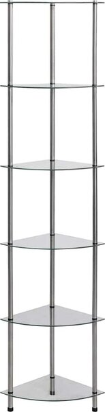 VidaXL 6patrová police 30 x 30 x 160 cm tvrzené sklo [249517] Barva: transparentní