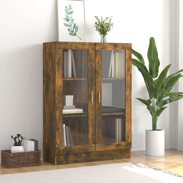 VidaXL Vitrína 82,5 x 30,5 x 115 cm kompozitní dřevo [802755] Barva: Betonová šedá
