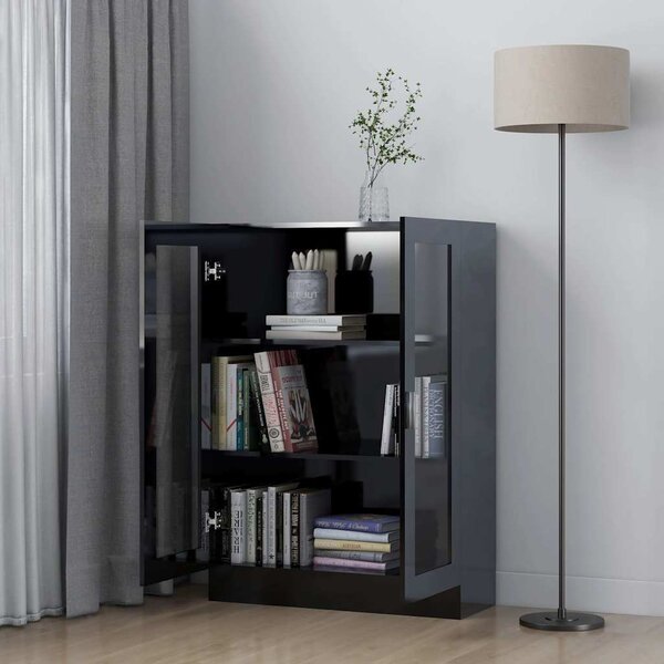 VidaXL Vitrína 82,5 x 30,5 x 115 cm kompozitní dřevo [802755] Barva: Betonová šedá