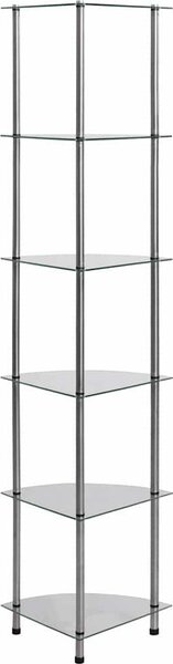 VidaXL 6patrová police 30 x 30 x 160 cm tvrzené sklo [249517] Barva: transparentní