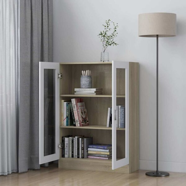 VidaXL Vitrína 82,5 x 30,5 x 115 cm kompozitní dřevo [802755] Barva: Betonová šedá