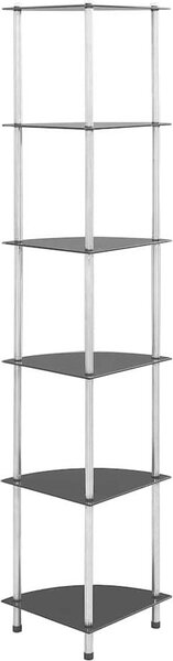 VidaXL 6patrová police 30 x 30 x 160 cm tvrzené sklo [249517] Barva: transparentní