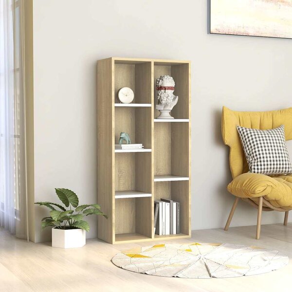 VidaXL Knihovna 50 x 25 x 106 cm dřevotříska [801115] Barva: kouřový dub