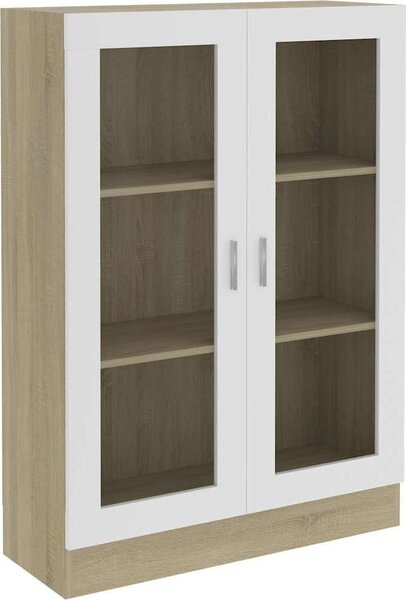 VidaXL Vitrína 82,5 x 30,5 x 115 cm kompozitní dřevo [802755] Barva: Betonová šedá