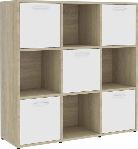 VidaXL Knihovna 90x30x90 cm kompozitní dřevo [802935] Barva: Bílá