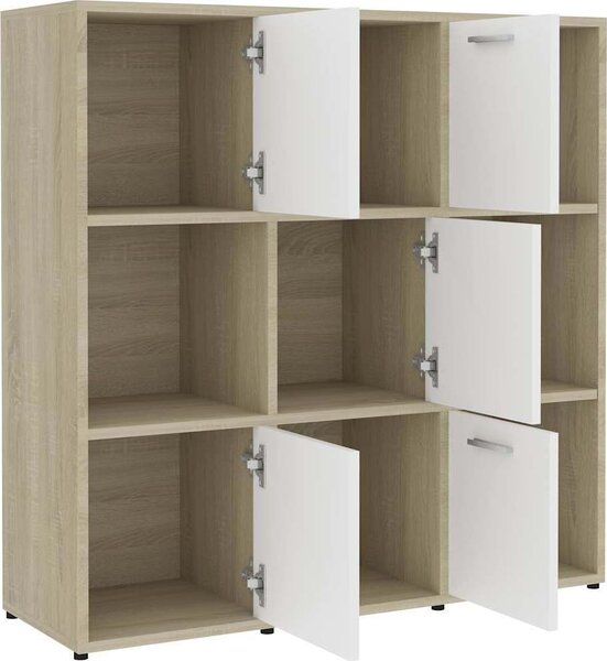 VidaXL Knihovna 90x30x90 cm kompozitní dřevo [802935] Barva: Bílá