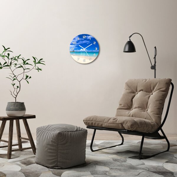 Skleněné hodiny kulaté Tropická pláž pl_zso_30_f_72192051
